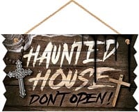Haunted House Houten Bord - 35x20cm
