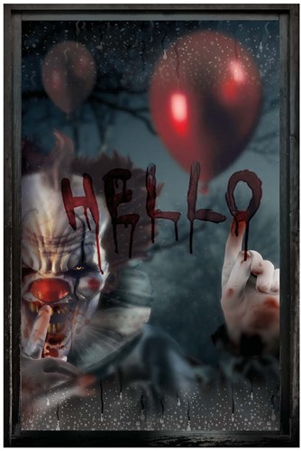 Decoratie Doek Halloween Horror Clown - 80x120cm
