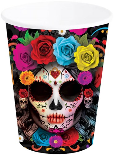 Day of the Dead Halloween Bekers 240ml - 6st