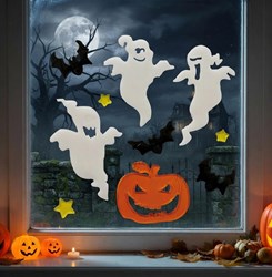 Gel Raamstickers Halloween Spoken - 20x20cm