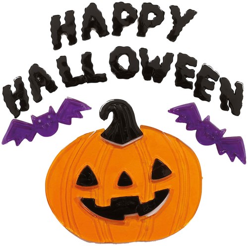 Gel Raamstickers Happy Halloween - 20x25cm