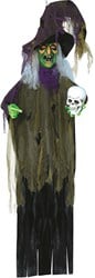 Hangdeco Halloween Heks met Doodshoofd - 180cm