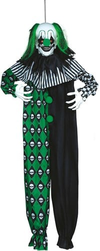 Hangdeco Halloween Horror Clown Groen-Zwart - 165cm