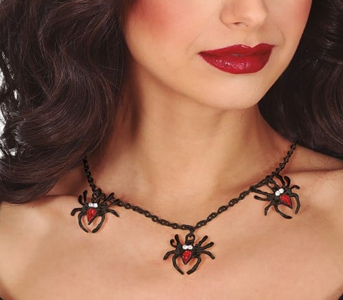 Zwarte Ketting met Spinnen