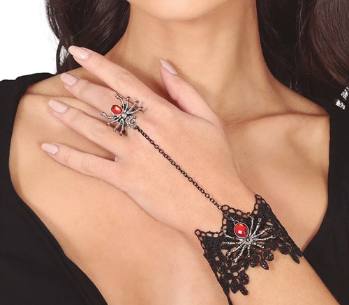 Zwarte Ketting met Spinnen