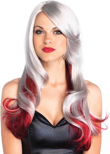Pruik Allure Rood-Grijs