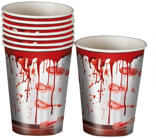 Bekers Halloween Bloody Hands 200ml - 6st