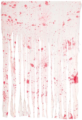 Deurgordijn Halloween Wit met Bloed - 115x150cm