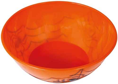 Halloween Schaal Oranje met Spinnenweb (27x9cm) (binnenkant)