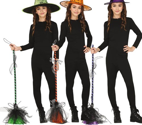 Heksenbezem Groen met Tule - 95cm