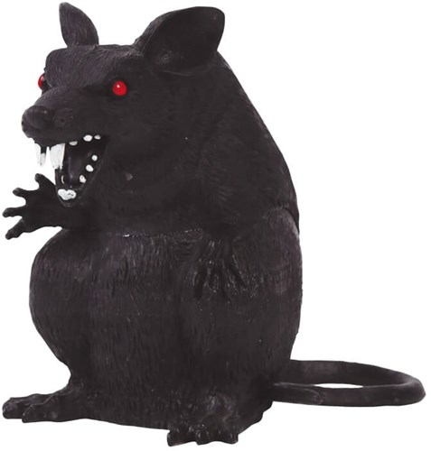 Decoratie Rat Zwart - 18cm