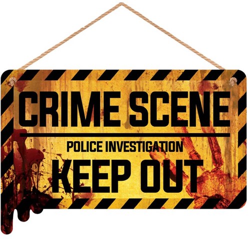 Crime Scene Houten Bord - 35x20cm
