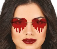 Halloween Bril Hartjes Bloody