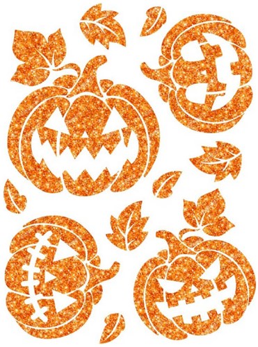 Glitter Sticker Halloween Pompoen - 30x40cm