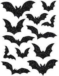 Glitter Sticker Halloween Vleermuizen - 30x40cm