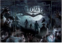 Happy Halloween Banner Zombies - 220x150cm