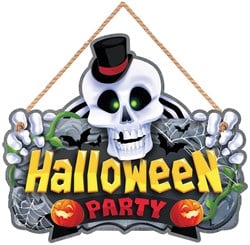 Halloween Party Houten Bord - 35x20cm