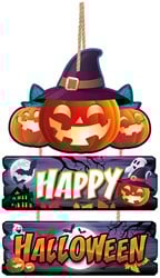 Happy Halloween Houten Bord - 32x21cm