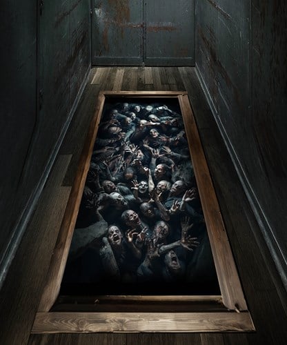 Zombies Vloer Sticker - 30x90cm