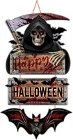 Houten Bord Grim Reaper - 64x35cm