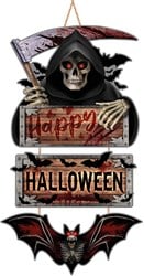 Houten Bord Grim Reaper - 64x35cm