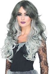 Gothic Pruik Bride Grijs Luxe (Heat Resistant)