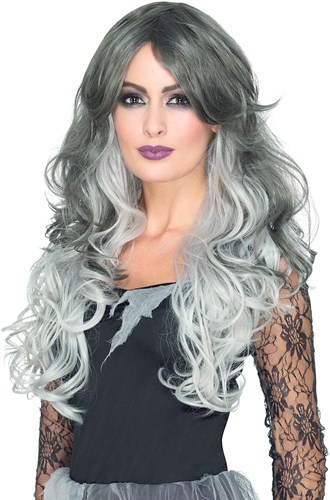 Gothic Pruik Bride Grijs Luxe (Heat Resistant)