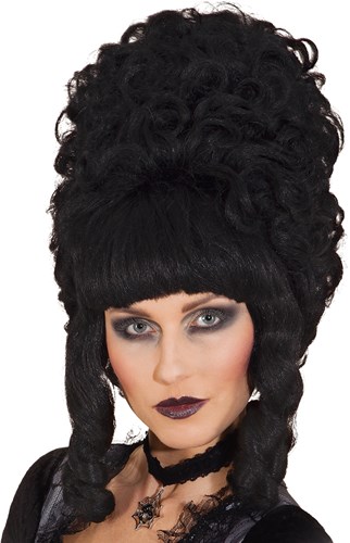 Luxe Pruik Lady Pompadur Zwart