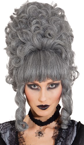 Luxe Pruik Lady Pompadur Grijs