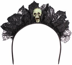 Dark Princess Diadeem Zwart met Kant
