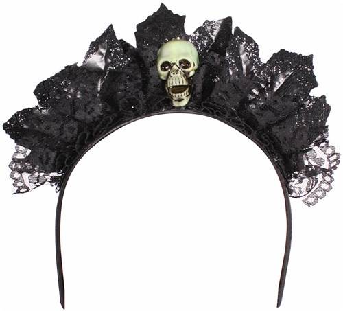 Dark Princess Diadeem Zwart met Kant