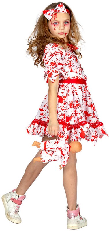 Halloween Jurk Met Bloed Meisje (zijkant)
