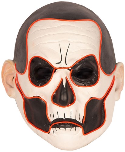Zwart-Wit Halloween Masker met LED-verlichting (Latex)
