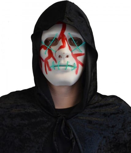Masker Halloween Bloody met LED-verlichting (The Purge)