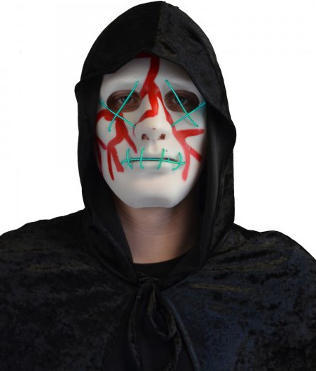 Masker Halloween Bloody met LED-verlichting (The Purge)