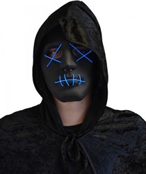 Masker Halloween Zwart met LED-verlichting (The Purge)