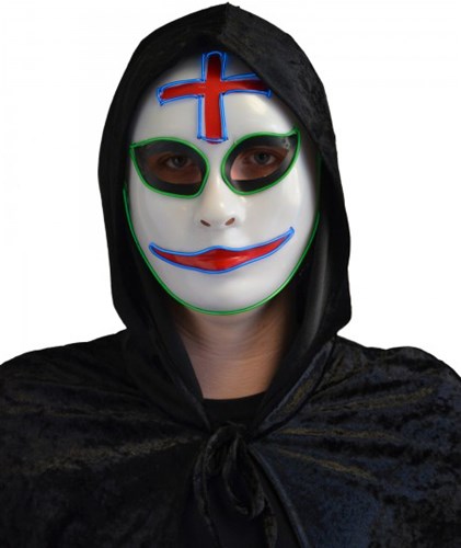 Masker Halloween Clown met LED-verlichting (The Purge)