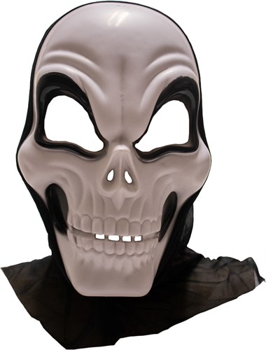 Masker Halloween Skull met Kap (plastic)
