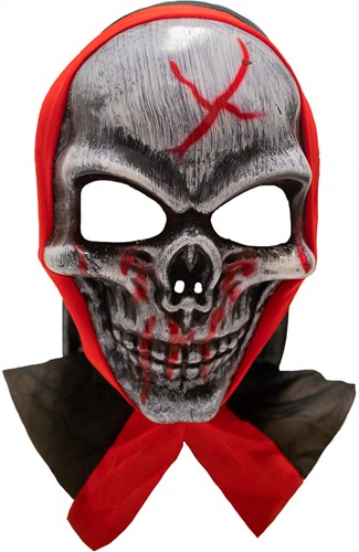 Masker Halloween Bloody Skull met Kap (plastic)