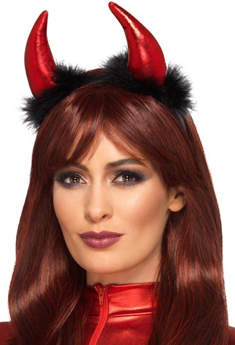 Duivelshoorntjes Diadeem Rood Metallic