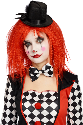 Pruik Horror Clown Rood Gewafeld 