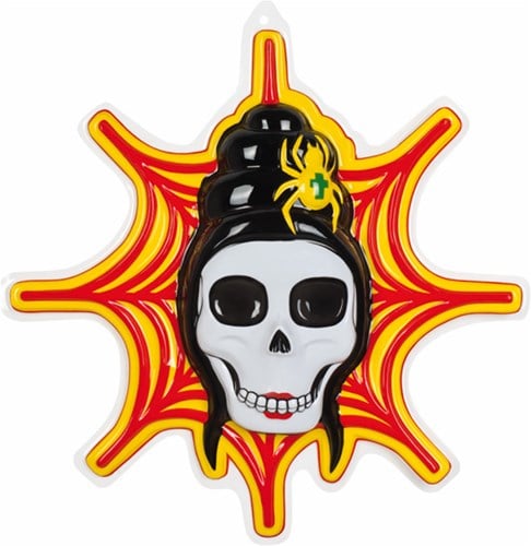 Wanddeco Skull voor Web met Spin (55x40cm)