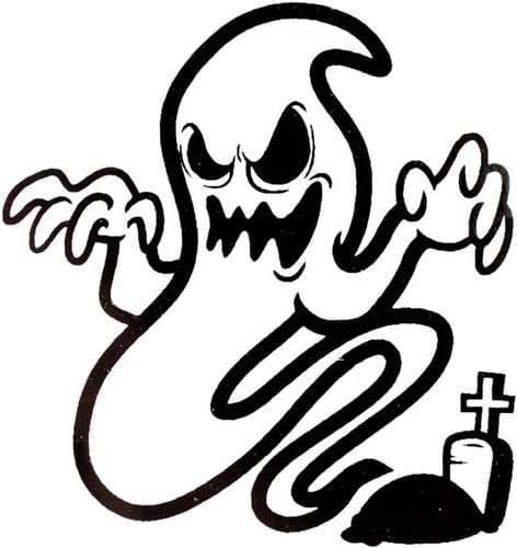 Glitter Sjabloon QuickTattoo Spookje - 8x9,5cm