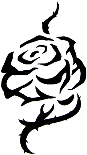 Glitter Sjabloon QuickTattoo Roos - 8x9,5cm