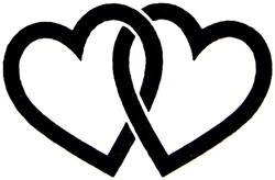 Glitter Sjabloon QuickTattoo 2 Hartjes - 8x9,5cm