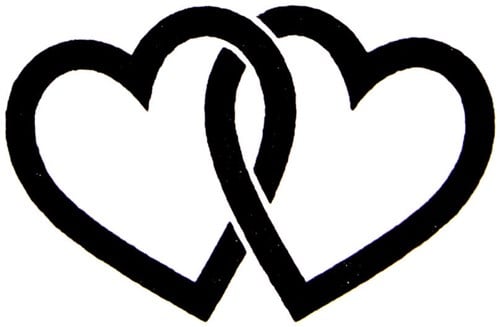 Glitter Sjabloon QuickTattoo 2 Hartjes - 8x9,5cm