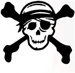 Glitter Sjabloon QuickTattoo Skull - 8x9,5cm