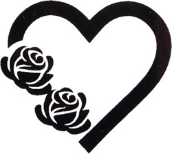 Glitter Sjabloon QuickTattoo Hart + Rozen - 8x9,5cm