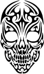 Glitter Sjabloon QuickTattoo Tribal Skull - 8x12cm