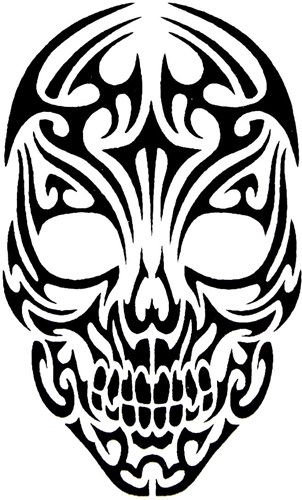 Glitter Sjabloon QuickTattoo Tribal Skull - 8x12cm